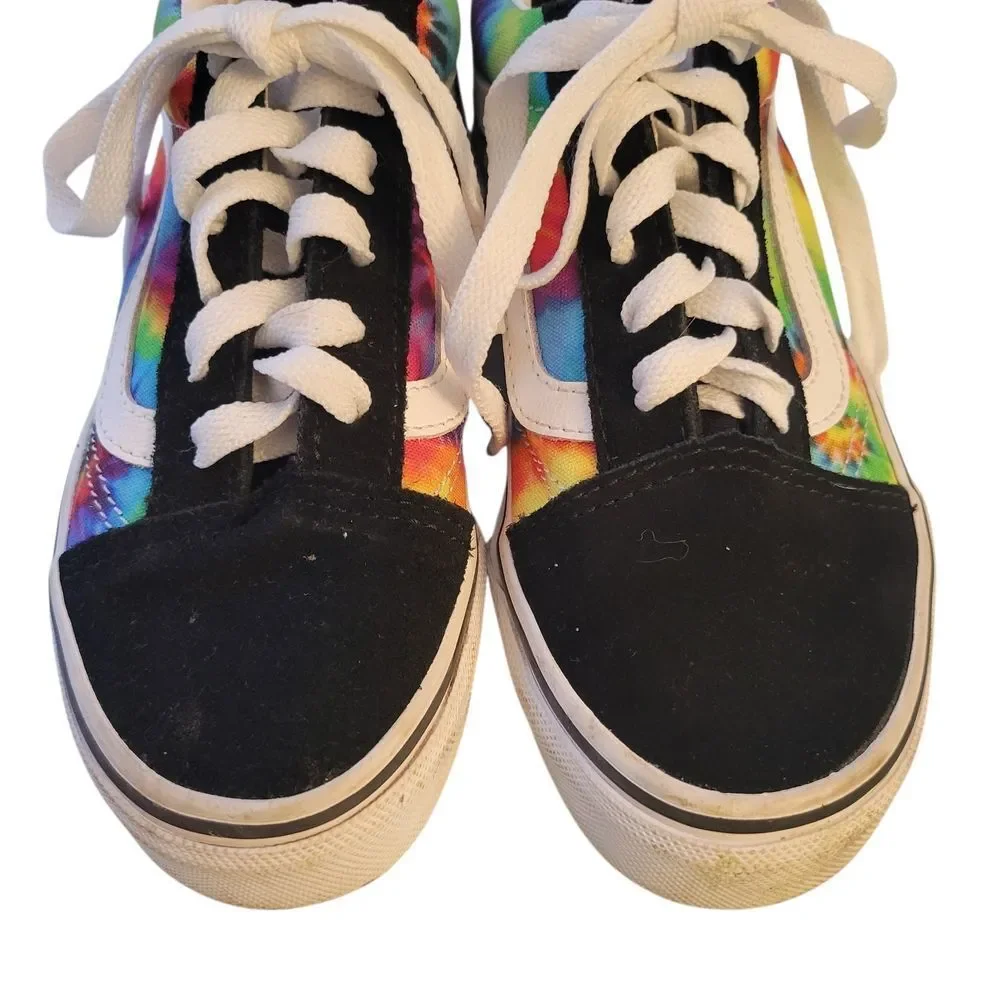Vans Kids Tie-Dye Old Skool Skate Shoes - Rainbow/Black